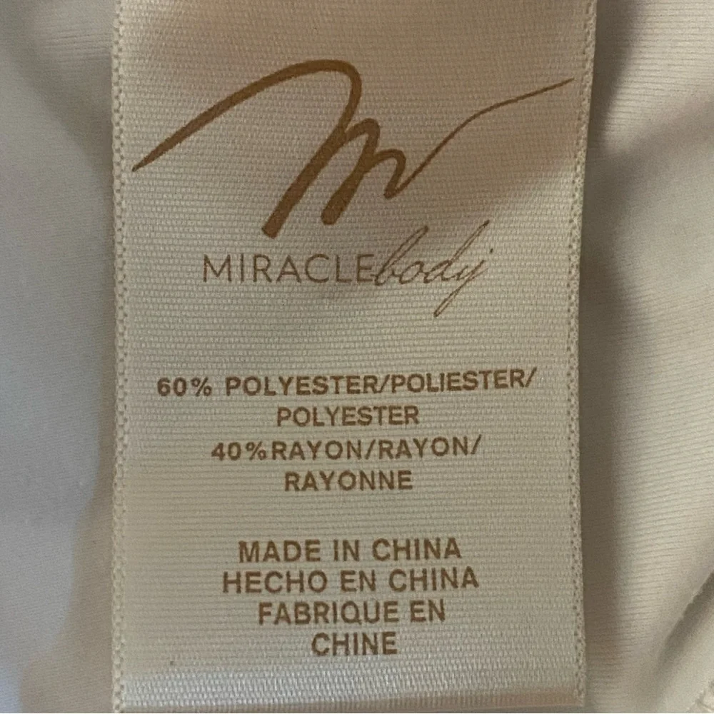 MIRACLEBODY by MIRACLESUIT white burnout fabric top over slimming tank top Large - Picture 9 of 13